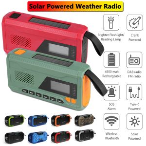 Radio Emergency Weather Radio Emergency Power Bank USB Laddning SOS Alarm 1,7 tum LCD -skärm DAB Bluetoothcompatible ficklampa