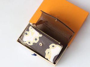 high-quality Fashion Mens Women Luxurys Designers Wallets Paint Doodle Classic Flower Bag Credit card passport holder Wallet Zippy Coin Purse With original box 5A