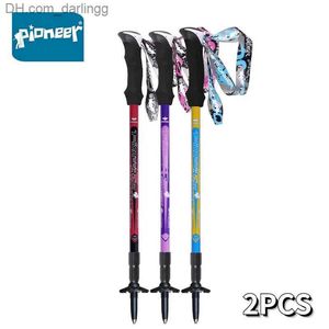 Trekking Poles Trekking Poles Pioneer Nordic vandringsstång justerbar Alpstock stötsäker utomhussportberg 55-120cmq