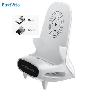 Chargers Wireless Phone Charger Station Multifunktionell Portable Fast Charging Mini Chair Charger Holder för alla 411 tums telefoner surfplatta