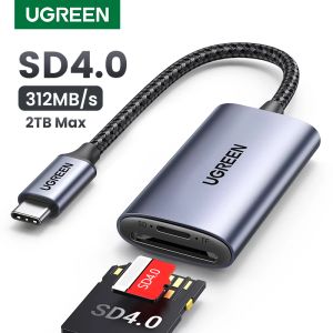 Läsare ugreen kortläsare SD4.0 312MB/s USBC till SD MicroSD TF Memory Card Adapter för bärbar datortelefon MacBook Windows MacOS CardReader