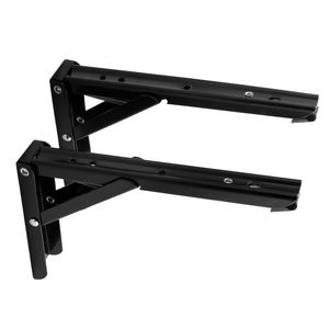 2 Pack 8-20Inch Black Triangle Folding Angle Bracket Adjustable Wall Mounted Durable Bearing Shelf Bracket DIY Home Table Bench