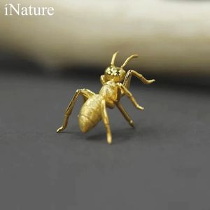 Inature 925 Sterling Silver CuteAnt Brooch Insect Pin Brooches for Women Men Accessories Jewelry 240401