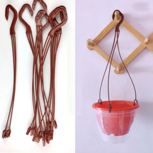 Blomma växthängare Holder Garden Planter Hooks Macrame Plant Lifting Rope Home Hanging Basket Balkony Decor 24/36cm