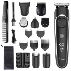 Trimmers Professional Beard Trimmer adjustable Hair Clippers For Men Hair Trimmer Hair Cutting Kit 6 In 1 Waterproof Rechargeable