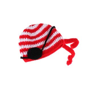 Skull Design Pirate Newborn Baby Crochet Stick Costume Spädbarn Handgjord hattblöja täcker barn födelsedagsfotokläder kläder