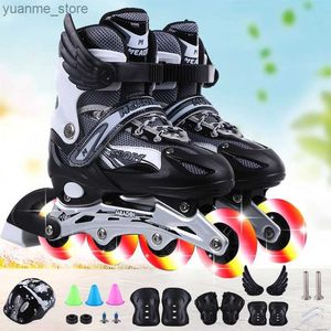 Inline rullskridskor roller inline skate skor barn barn hållbar rullskridskor flashskor glidande gratis för barn skridskor fler färger sneakers y240410