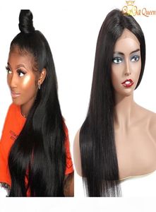 Brasilianer Straight Hair Perücken 4x4 Spitze Frontalperücke unverarbeitete jungfräuliche brasilianische menschliche Haare Straighth Perücken Gagaqueen Hair8767391