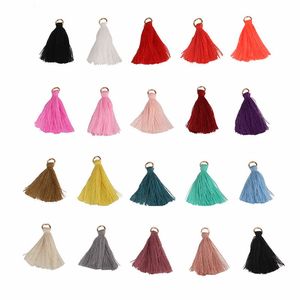 100st Color Mini Tassel Fringe Pendant Diy Party Hanging Ring Cords Tassel Trim Plagg Gardiner smycken Decor Tassels spetsar
