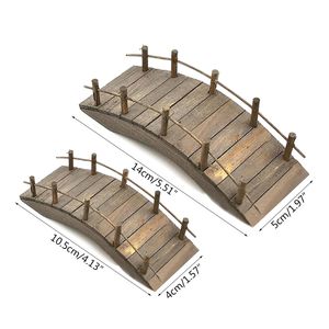 1:12 Dollouse Mini Wooden Arch Bridge com Railings Miniatures Fairy Garden Miniature Crafts