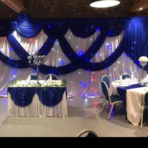 3m 6m White Color Ice Ice Sedd Casation Cenares com cenário de cenário azul royal Corta de cortina de casamento Decoração de chá de chá de bebê 299u