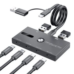 Hubs USBC Hub Docking Station 10Gbps med 4 portar USB C 3.2 Gen2 USB C Splitter för bärbar dator/Pro iPad Connecting Mouse