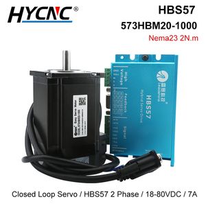 HBS57 Closed Loop Hybrid Servo Motor Controller 2n Nema 23 57 Stepper Motorgruppe mit Encoder für CNC -Fräsmaschinengravur
