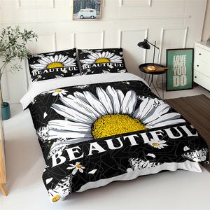 Süße Sonnenblume Betthülle für Mädchen Königin König König Nordic Bettwäsche Set Quilt Cover 150 mit Kissenbezug Kinderbett Set Doppelgänger Single