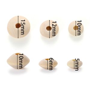 100/200 pçs contas espaçadoras de madeira natural contas de madeira plana para diy pulseira colar brincos jóias fazendo acessórios