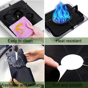 Stove Burner Cover Reusable Foil Cover Gas Stove Protector Non-Stick Stovetop Burner Sheeting Mat Clean Liner For Kitchen