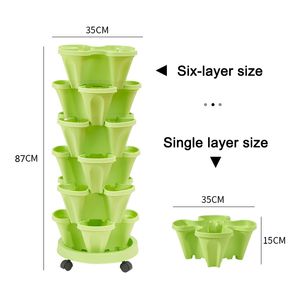 Stack-Up Type Stereoscopic Flower Pot Plastic Stackable Vertical Flower Plant Pot For Garden garden pots and planters Home