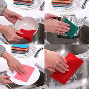 Scouring Pad For Sink Sponge Washing Dishes Kitchenware Scrubber Cleaning Tool Items Rub Domestic Utilities Useful Little Thin