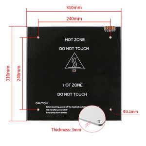 DIY 3D Yazıcı Parçaları Alüminyum Substrat Yatağı MK2A Isıtmalı Sıcak Yatak Tabağı Isıtma Platformu Aksesuarları 150mm 220mm 310mm