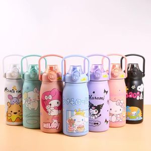 Kuromi Thermos Water Botte Anime Kawaii My Melody Student 휴대용 Wacuum Flask 절연 워터 컵 어린이 선물