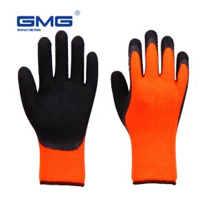 Gloves Thermal Work Safety Gloves, Fully Warm Fleece Lining Inside, Water Proof Rubber Latex Coated,Antislip Palm, Winter Use