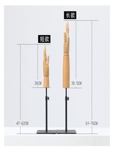 Manichino a mano femmina in legno, giuntura mobile per braccialetto, burattino, occhiali, oggetti di scena di gioielli, alta qualità, d396, 1pc