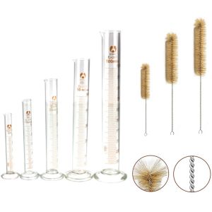 Glass Measuring Cylinder Professional Lab Graduated Cylinder Chemistry Lab Standard Measurement Cup / Measuring Cylinder Brush