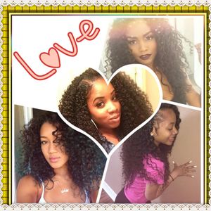 Fastyle Brazilian Kinky Curly Human Hair Bundles 100％Remy Hair Weave Bundles Natural Black Color 3/4 PCS Extension