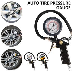 Auto Tire Pressure Gauge for Car Motorcykel SUV Inflator Pumpar Däck Reparationsverktyg Tryck Gunttyp för luftkompressor Hållbar