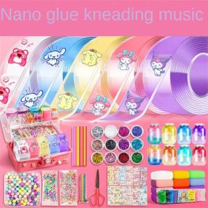 Toys Pet Nano Glue Kneading Music Blowing Bubble Full Set of Nano Tape Doublesided Paste Blowing Bubble Decompression Toy Sticker