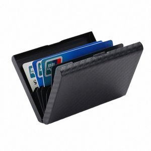 Bycobecy niestandardowy węglowodan Fibre Uchwyt karty metalowy plastik NFC Portfel uchwyt paszportowy Organizator RFID Slim Portfele Mężczyźni Kobieta K3ZS#