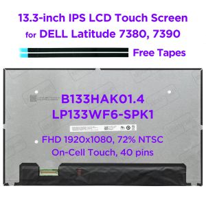 Ekran 13.3 Laptop LCD Touch Screen B133HAK01.4 LP133WF6SPK1 dla Dell Latitude 7380 7390 Display Panel FHD1920X1080 DP/N 06MFCT 05WR36