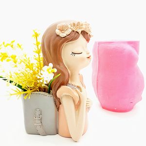 Silicone Mould 3D Flower Fairy Flower Pot Resin Gypsum Candle Concrete Crystal Drop Glue Tool DIY Handmade