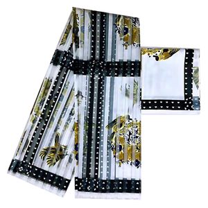Organza Silk Fabric for Women, Silk Satin Material, African Cloth, High Quality, 4 + 2 Yards