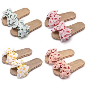 2024 Designer household Scuffs slippers slides women sandals pink yellow green white womens bowknot scuffs GAI