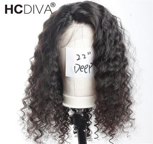 Cabelo virgem brasileiro Cabelo de cabelo humano FILHA PARACIMENTOS PARA MULHERES NEGRAS Ondas Deep 130 Densidade Peruca de renda com cabelos para bebê H7739230