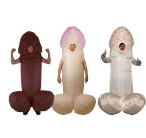 Vuxen halloween maskot kostym för män kvinnor sexig uppblåsbar penis kostym kostymer kuk jumpsuit rolig dinosaurie klänning5560181