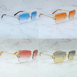 Óculos de corte diamante carter de óculos de sol homens e mulheres tonalidades elegantes de designer de luxo Proteção ao ar livre Os óculos de sol quadrados de sol dos óculos de sol do sol Drivin i6ns#