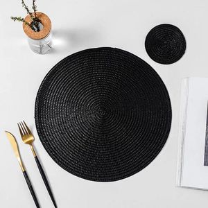 Table Mats Heat-resistant Placemats Heat Resistant Woven Placemat Set For Dining Room Anti-scalding Bowl Pads Drink Coasters Home