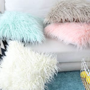 Fedeli di peluche nordica, cuscini in pelliccia in finto in lana, cuscino di capelli lunghi pelosi, decorazione del letto, divano INS, alta qualità