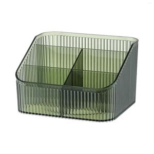 バニティグリーンバスルーム用プラスチック5コンパートメントマニキュアスキンケアメイクアップオーガナイザー大容量ホルダーブラシ
