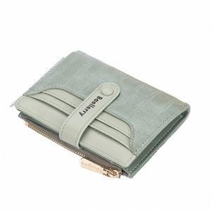 carteira da marca Baellery Women 2023 New Women's Short Wallet Buckle Landed Leather Coin Burse