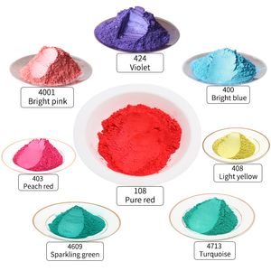 50g/Beutel handgefertigt DIY Pearlescent Mica Pulver Epoxy Harzfarbstoff Perle Pigmentharz Kleber Pigmentmaterial Kristallform Seife Making