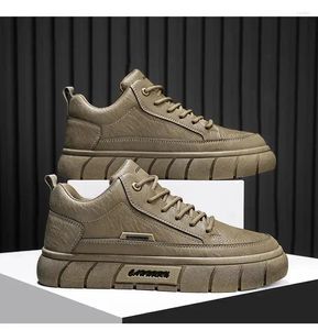 Casual Shoes Men's Spring Autumn Leather Thick Bottom Non Slip Breathable Fashionable Retro Business Work