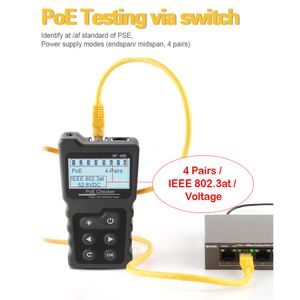 Multi-functional LCD Network Cable Tester PoE Checker Inline PoE Voltage and Current Tester with Cable Tester