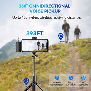 Microphones 2024新しいLavalier Wireless Microphone 3-in-1 for iPhone 15 14 13 Android C-Type Lightning Camera Portable Audio Recording Mini MicroPhoneq