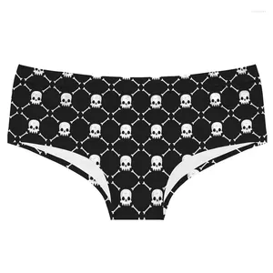 Calcinha feminina Deanfire Halloween Super Soft Low Rise Romwear Skull Heads Imprima Briefas Sexy Presentes