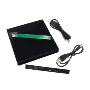 Корпус 1PC USB 2.0 SATA Внешний привод DVD DVD CD DVDROM CASE Box 12,7 мм Slim для ноутбука для ноутбука Внешний портативный