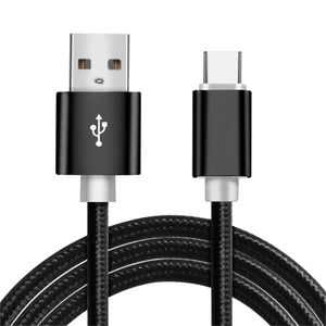 USB -Typ -C -Kabel Date Syne 2,4A schnelles Laden 1m 2m 3m Nylon geflochtenes Drahtladekabel für Samsung Huawei Android Mobile