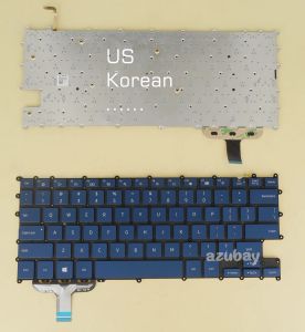 Tangentbord US Korean Keyboard för Samsung NP930SBE NP 930SBE NT930SBE NT 930SBE BA5904356A BIH4M2N0183 BA5904356B BIH4M2K0621, Backlit Blue